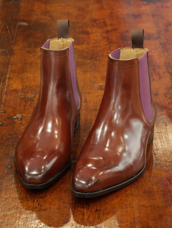 Bottines Chelsea Boots – ligne Dandy – Marron Cognac  réf. 11044